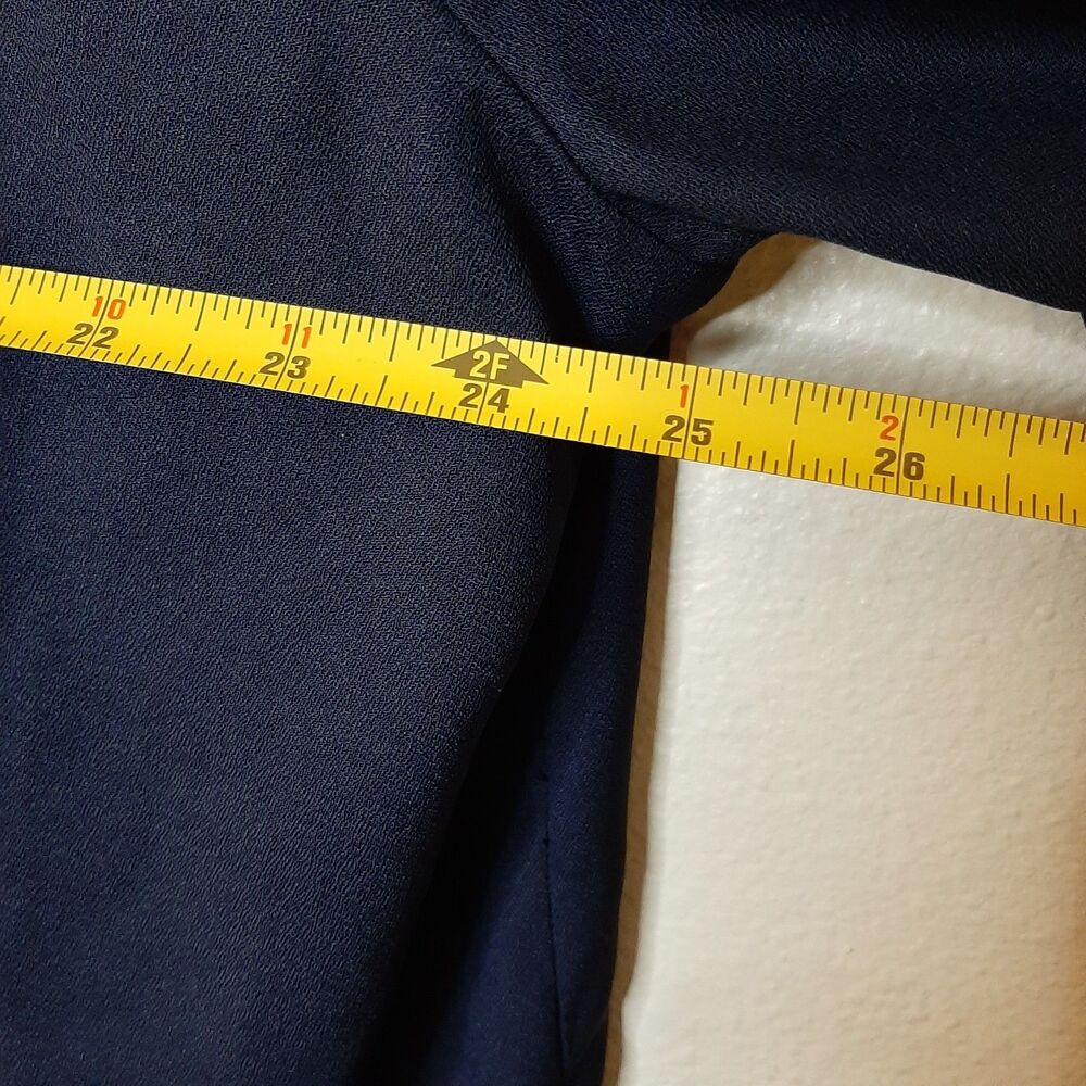 GAP Blouse Navy Blue Women Size XXL Peasant Embroidered Split Neck Long Sleeve - Picture 3 of 10